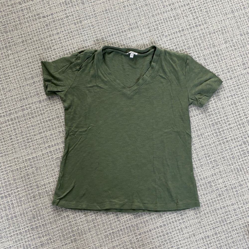 MADEWELL Army Green V Neck Top XS